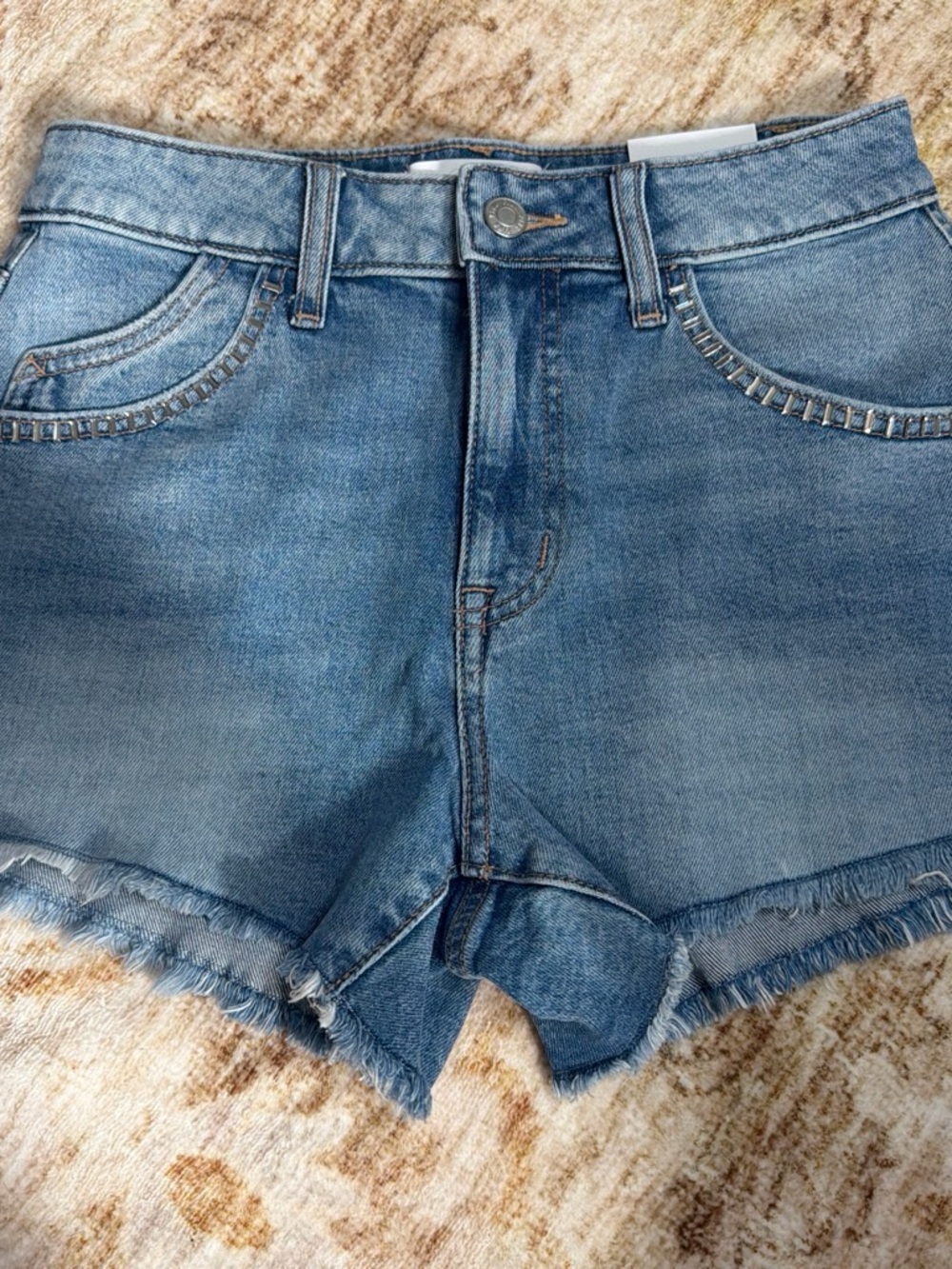 PINK Victoria's Secret Light Blue Distressed Denim Shorts